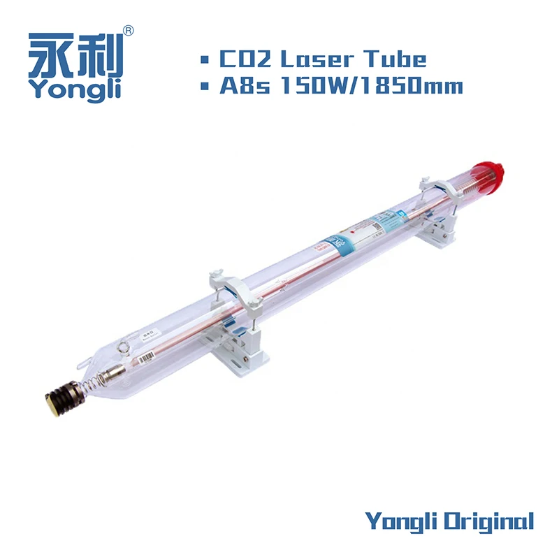 Yongli A8S 150W CO2 Laser Tube Max 180W 1850mm Length 80mm Replacement High Power Laser Engraving Cutting Machine CO2 Laser Tube