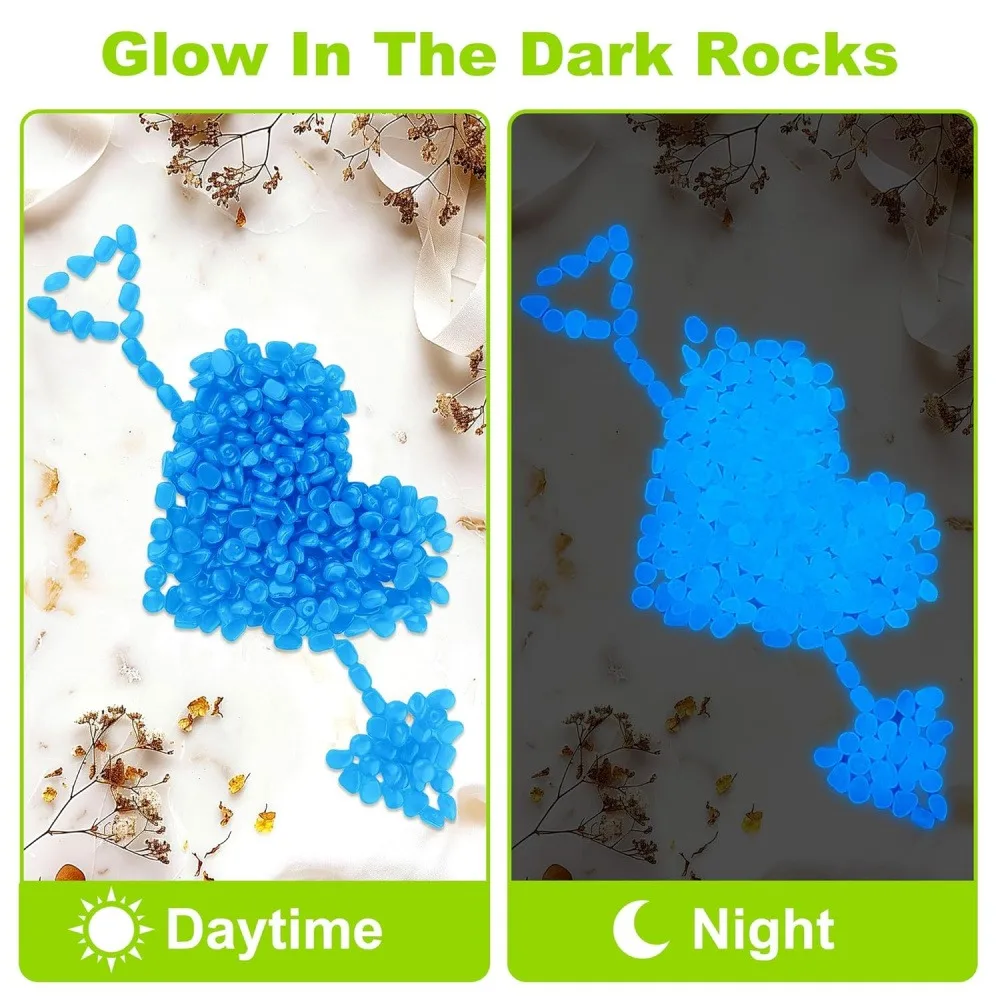 100 Pack Glow in The Dark Stones, 1cm Small Luminous Pebbles for Fish Tank, Vase, Potted Plant Decoration, Fluorescent Aquarium Landscape Rocks view 3