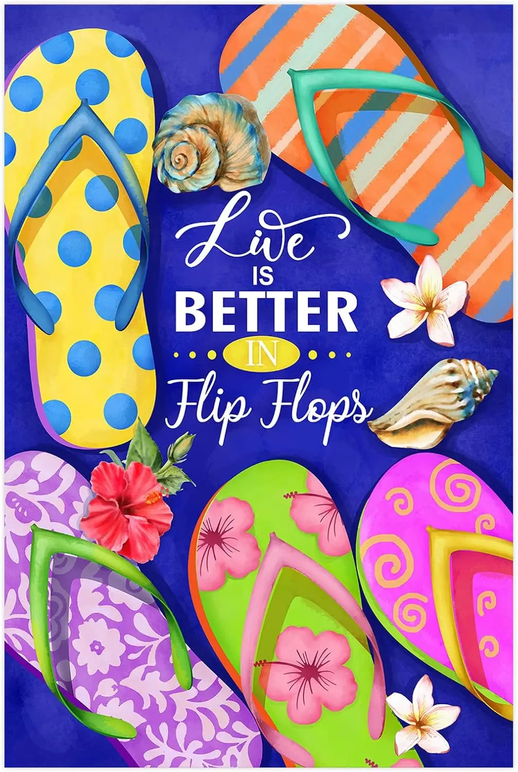 Morigins Life is Better in Flip Flops Summer Yard Flag Decorative Tropical Beach Nautical Outdoor Garden Flag Double Sided 12.5x