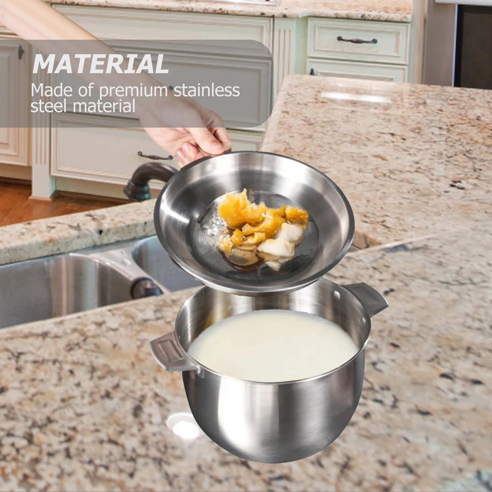 

Bacon Grease Container Strainer Stainless Steel Oil Filter Pot Lid 2.8L Kitchen Cooking Oil Storage Grease Jar Dripping Pot