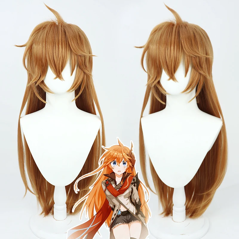 

Game Genshin Impact Tartaglia Cosplay Wig Female Childe Tartaglia 80cm Long Brown Wig Heat Resistant Hair Halloween Party Woman