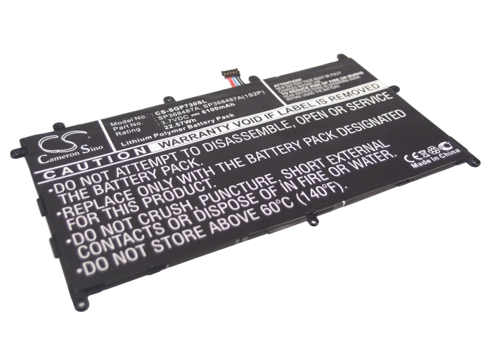 

Cameron Sino Battery For Samsung SP368487A Galaxy Tab 8.9,GT-P7300,GT-P7310,GT-P7320 6100mAh / 22.57Wh