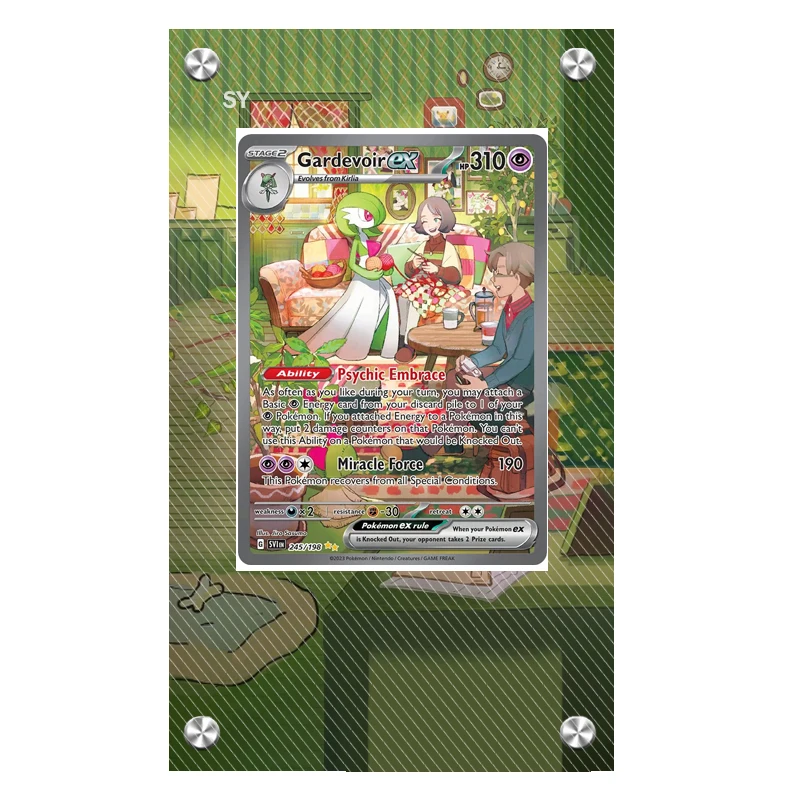Anime Pokemon Sv1S Gardevoir Armarouge Fidough Collezione Vetrina per carte da gioco Acrilico Carta di pittura estesa Regalo di mattoni