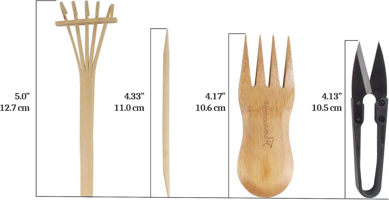 Bonsai Tree Pruning Trimming Starter Tool Kit - Leaf Trimmers, And Bamboo Rake - 10 Sets