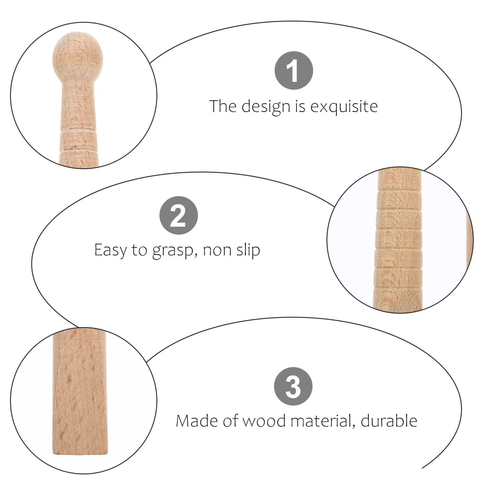 

1Set Natural Wood Massage Rods Acupoint Massager Sticks Lightweight Foot Massager Body Relaxation Massage Tools