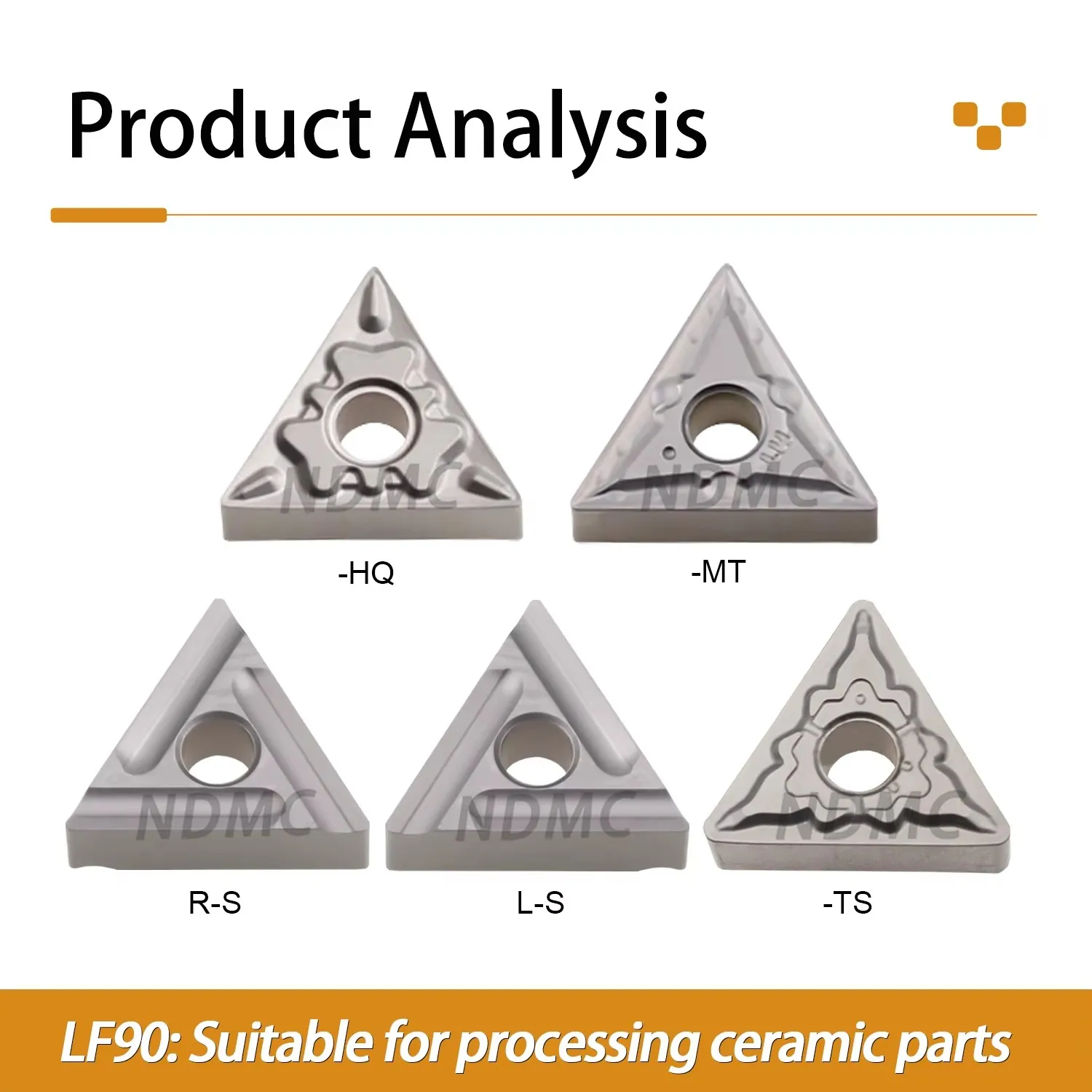 DESKAR Numerical Control Outer Circle Inner Hole Triangle Turning Inserts TNMG Series TNMG160404/08-HQ/MT/TS/L/R-S/L/R-VF LF90