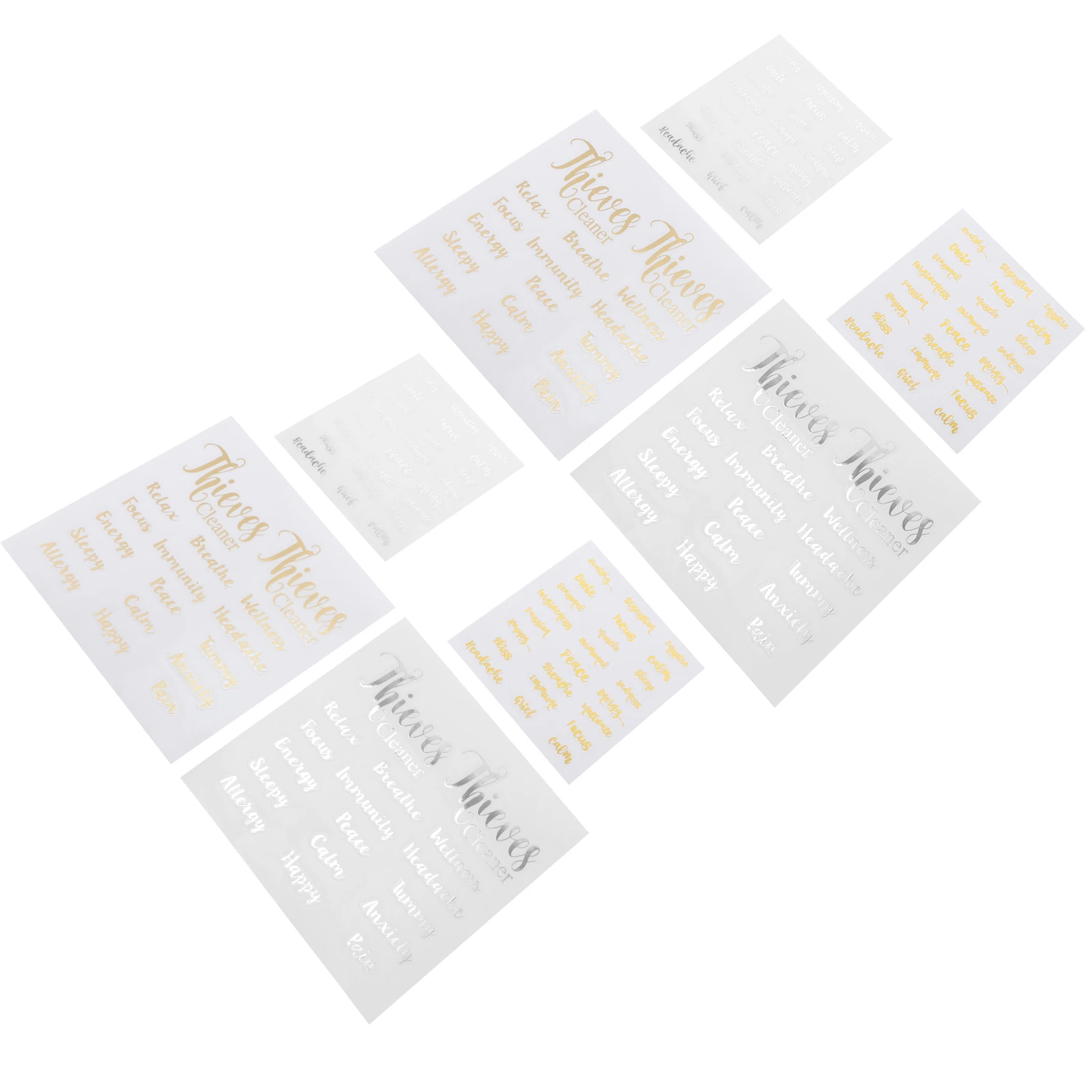 

8 Sheets Essential Oil Bottle Stickers Self-Adhesive Label Tags For Perfume Jar Storage Container Organizing Markers Adhesive