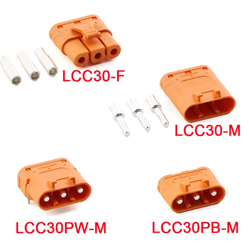 5Pcs/1pc Amass 3P Plug LCC30 Copper Silver Plated Lithium Battery Connector For Smart Appliance Male Female LCC30PB-M LCC30PW-M