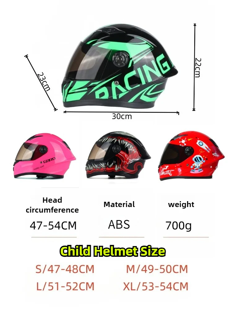Cute Child Karting Full Face Helmets Boys Girls 4 Seasons Outdoor Sports Adjustable Head Bicycle Motorcycle Riding Kids Helmet