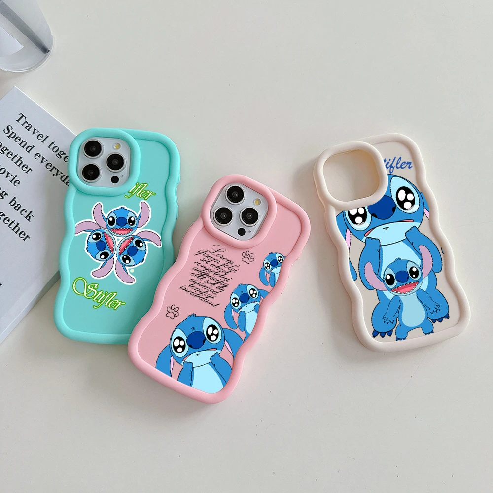 Cute anime couple crying stitch Phone Case For OPPO Reno 2 4 5 6 7 7Z 8 8T 11 Z Pro 4G 5G Candy Color Soft TPU Back Cover