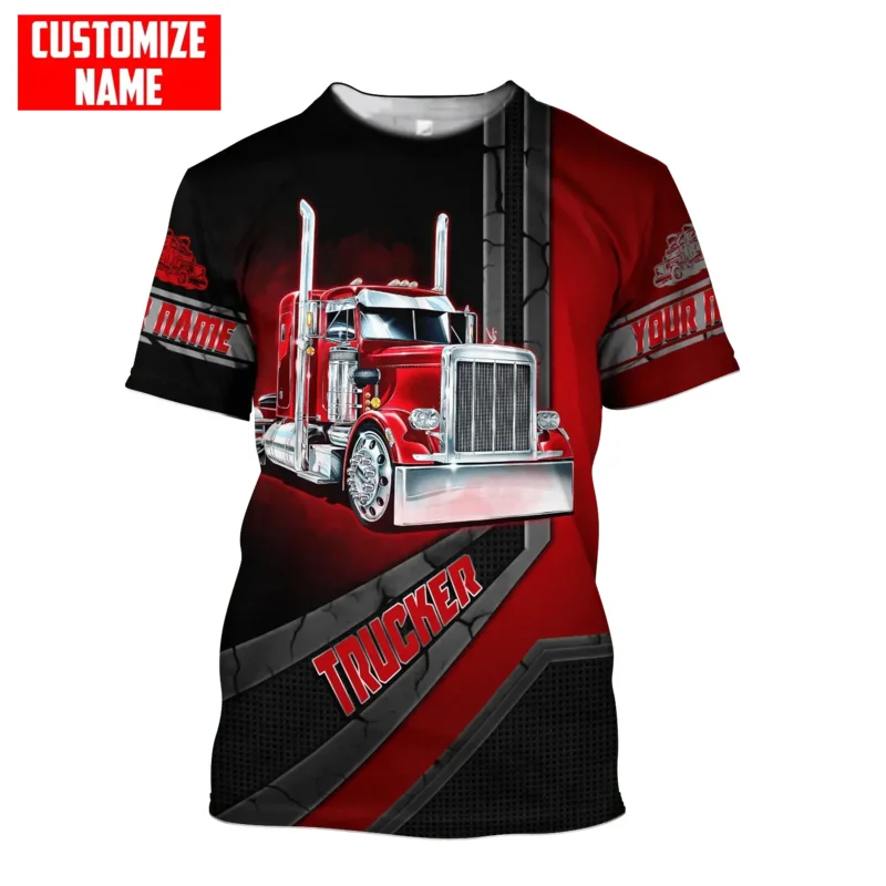 2025 yiyi PLstar Cosmos موضة الصيف للرجال T- سائق شاحنة اسم شخصي ثلاثية الأبعاد مطبوعة تي شيرت Harajuku عادية للجنسين تي شيرت