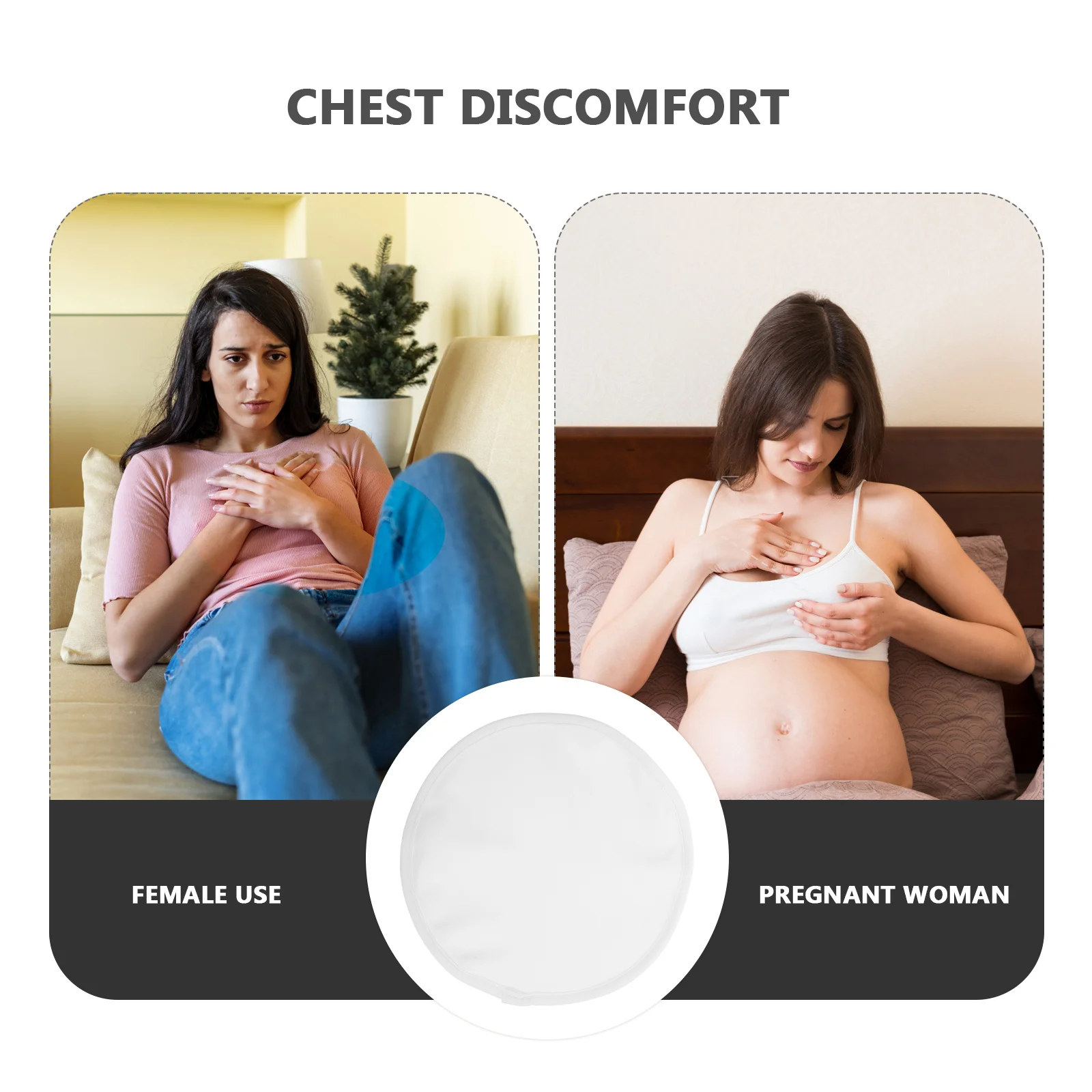 

2pcs Reusable Castor Oil Breast Pack Soft Comfortable Sleep Help Wrap Lightweight Non-Leak Oil Cushion For Breast Care Nursing