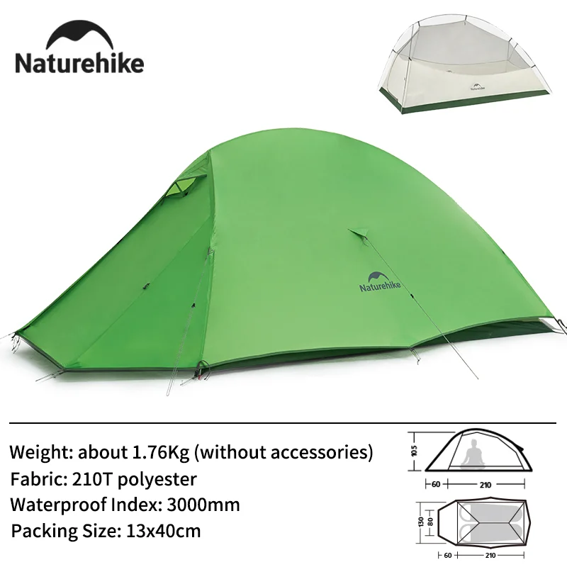 Naturehike 2024 Nieuwe Cloud Base Tent Ultralight Waterdichte Grote Foyer Onderdak Tent Reizen 1-2 Persoon Draagbare Camping tenten