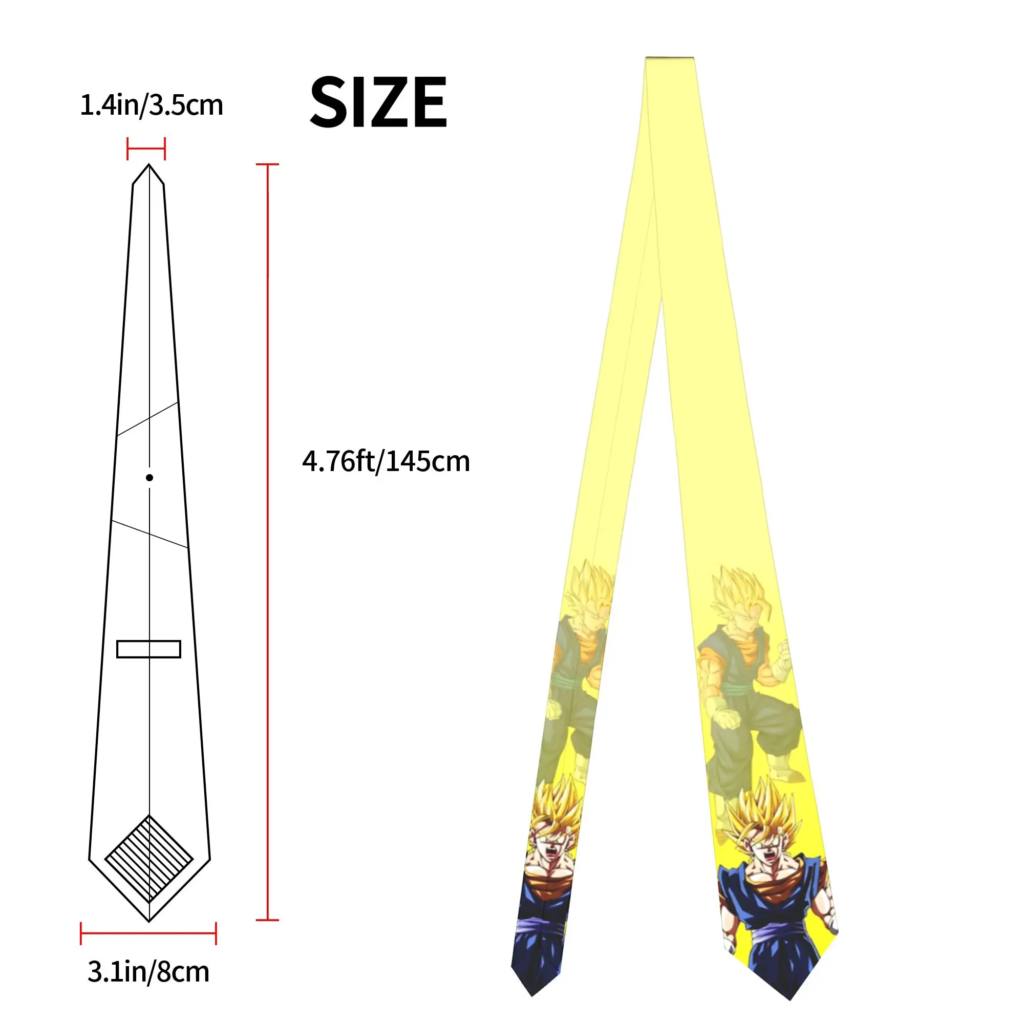 Dragon Ball Z Characters Pattern Neckties Unisex 8 cm  Neck Tie for Men Slim Classic Suits Accessories Cravat Wedding Party view 3