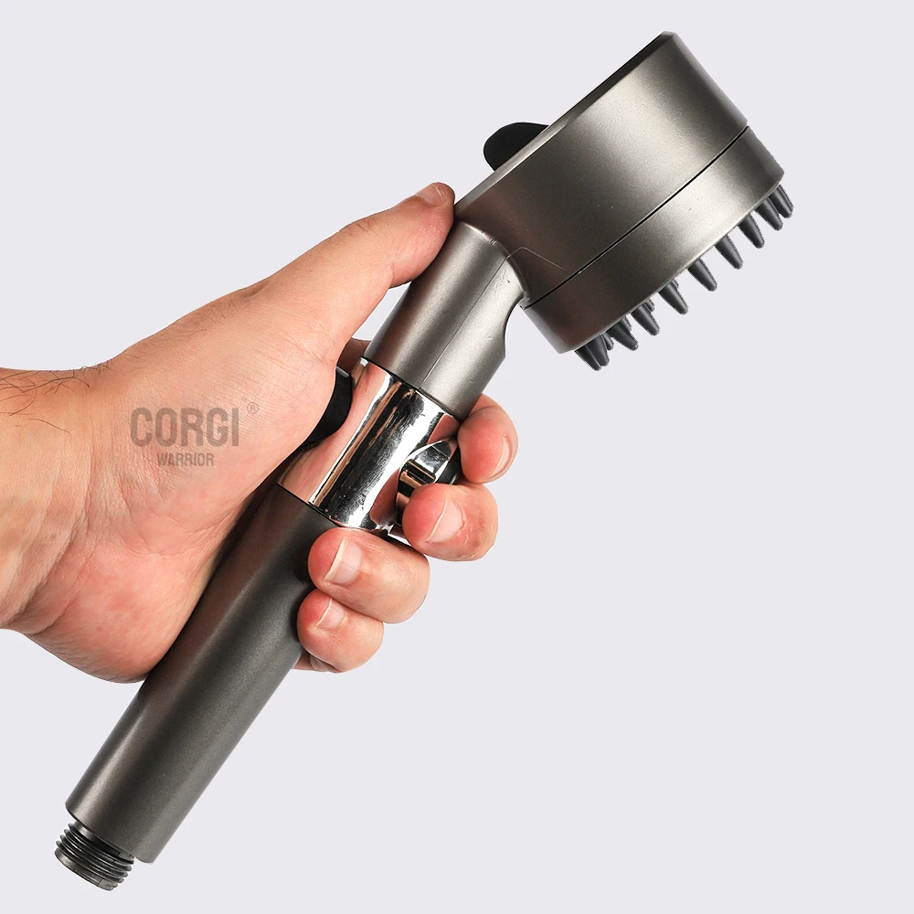 Handheld Showerhead Multifunctional Massage One Button High Pressure Adjustment Filtered Shower Head with 1.4m Hose and Holder