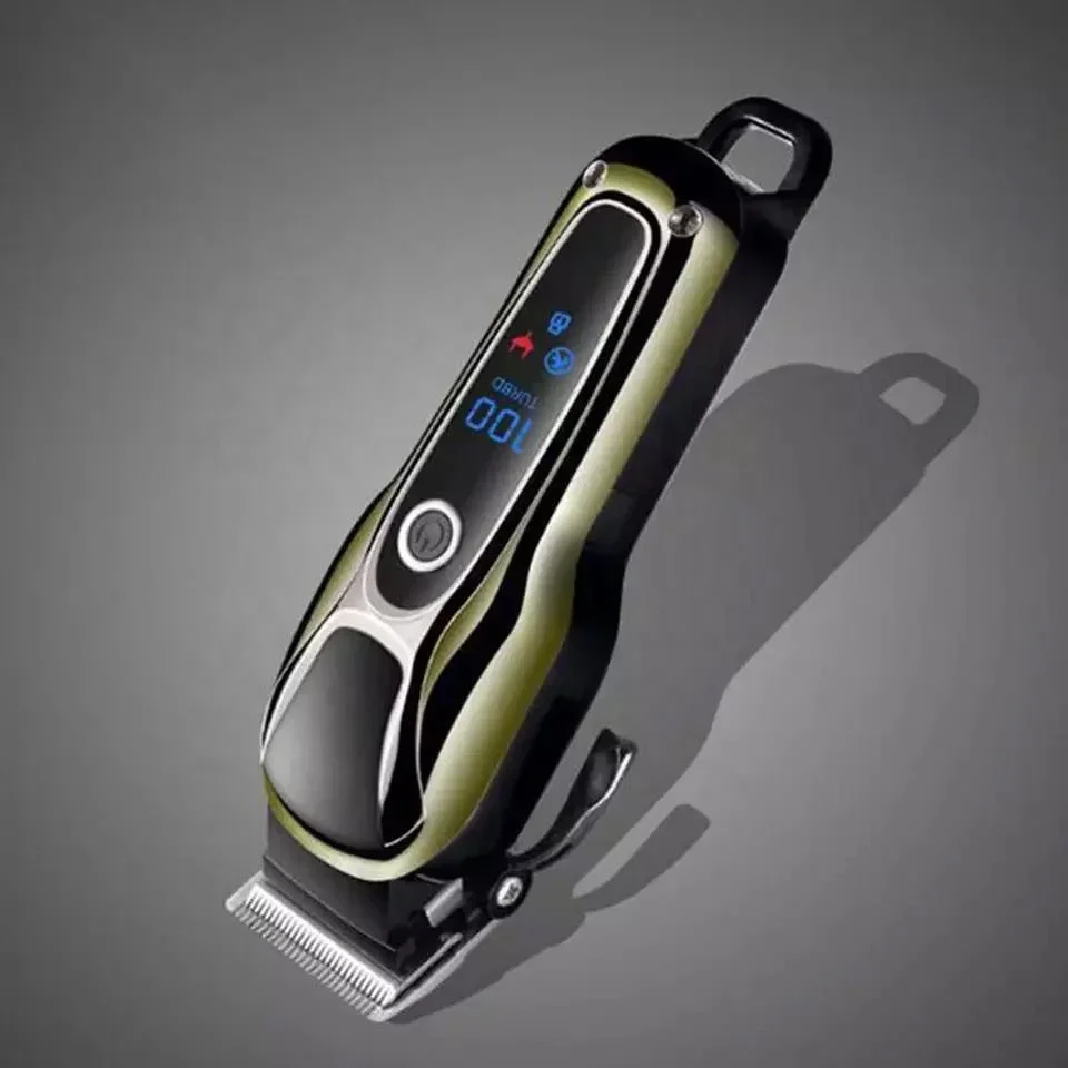 Kemei KM-1990 atualizado LCD digital de alta potência máquina de cortar cabelo elétrica push clipper