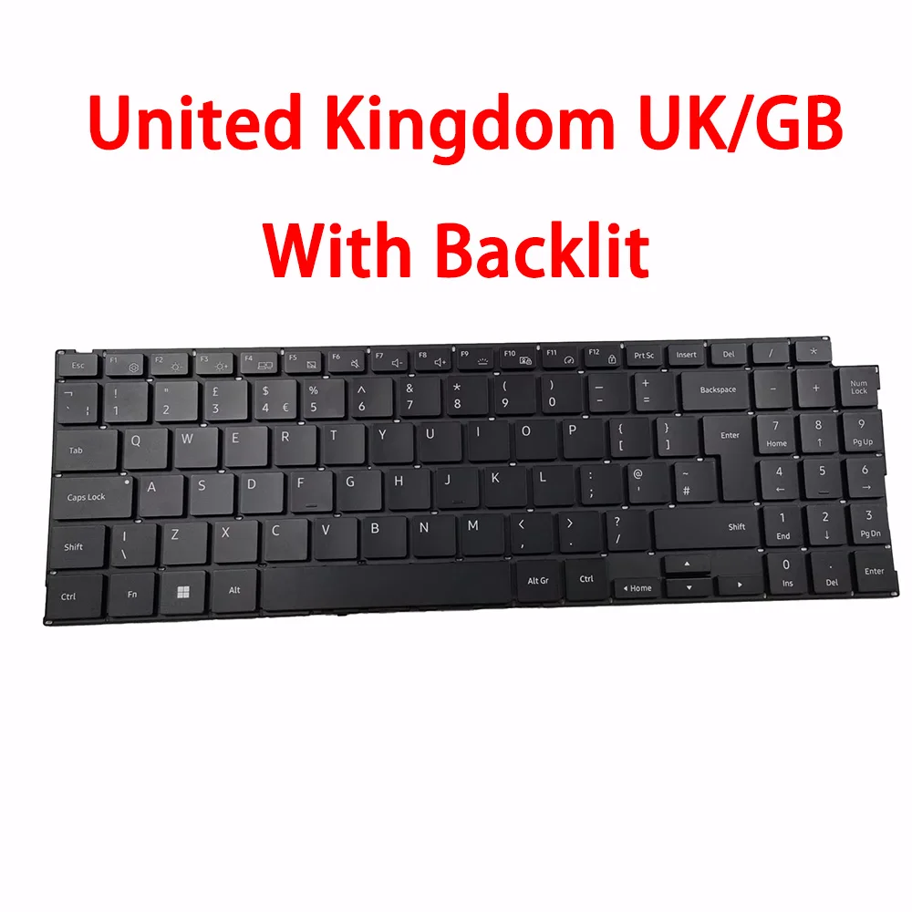 

Laptop Keyboard For Samsung NP750XGK 750XGK NP754XGK 754XGK United Kingdom UK/GB With Backlit Black New