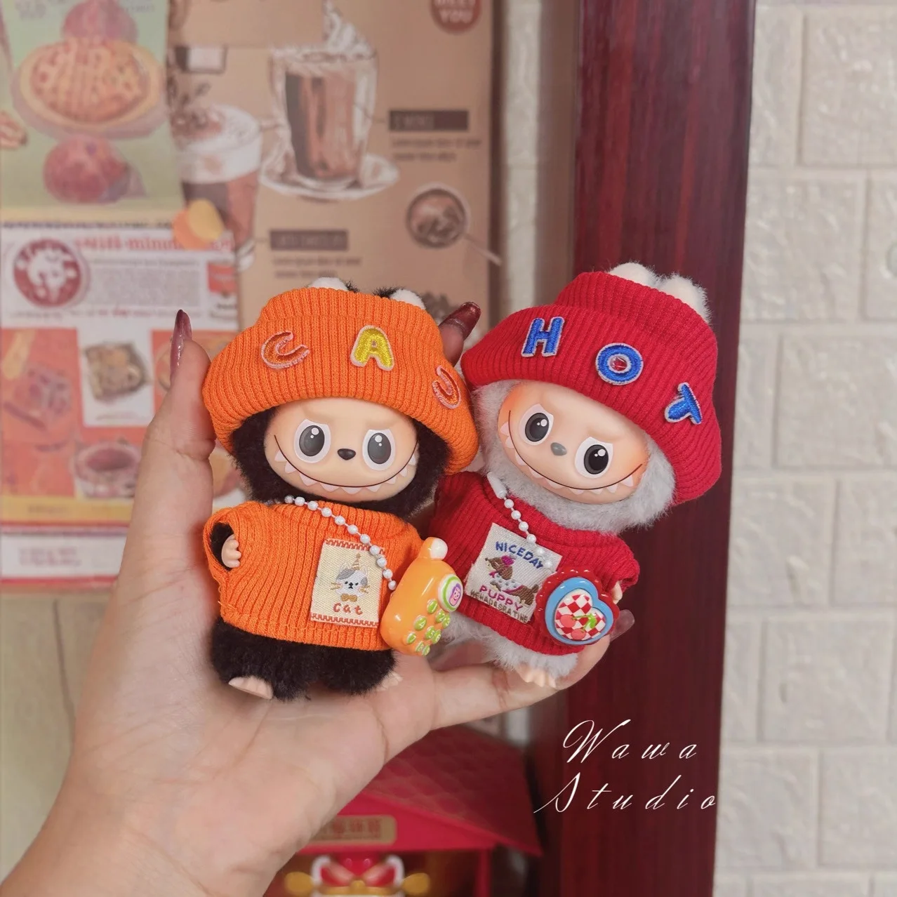 

4th Gen Mini Labubu Heart Code Series Multi-Color Winter Outfit Accessories for 10cm Vinyl Doll Clothes