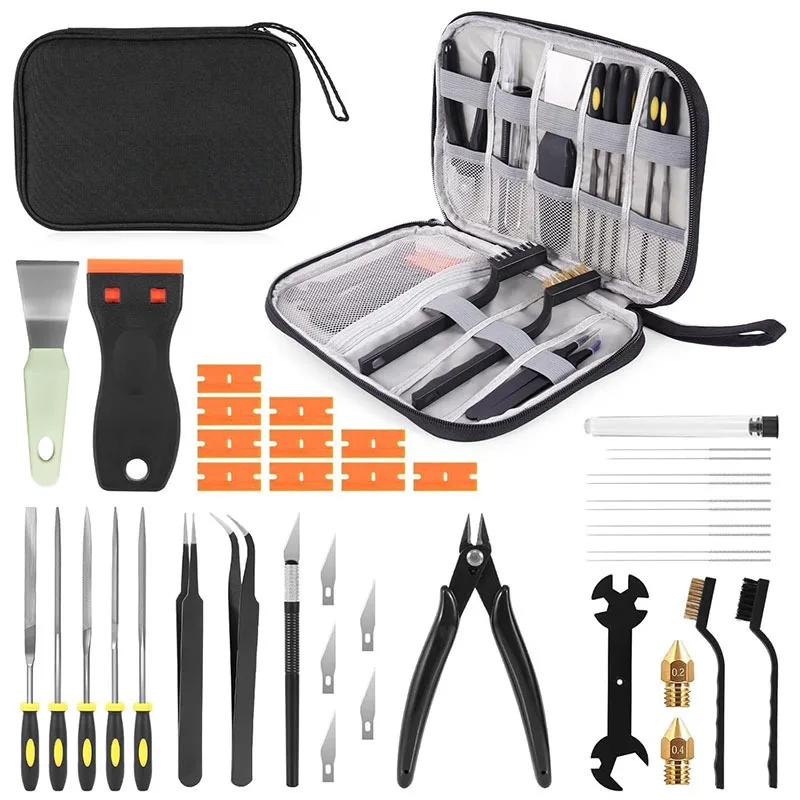 

3D Printer Tools Kit, 34pcs 3D Printer Accessories for All FDM/SLA Printers Includes Nozzle Cleaning Tools, Removal Scrapers