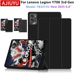 AJIUYU Case For Lenovo Legion Y700 2025 Game Tablet Back Case Funda For LEGION Y700 3rd Gen 8.8 inch TB321FU Flip Stand Cover