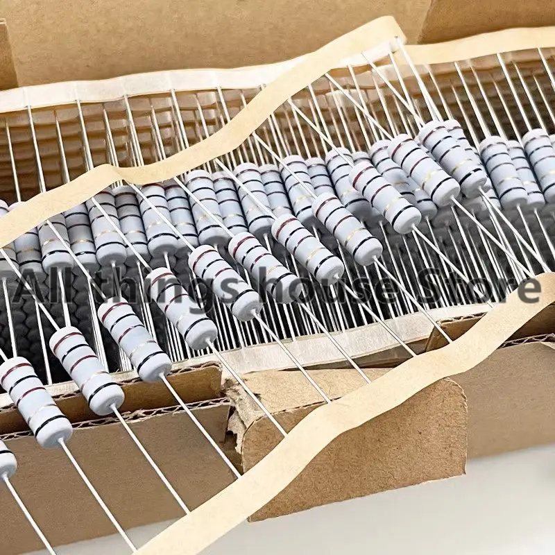 50pcs 1W Wire-wound Fuse Resistance Accuracy 5% 0.1 0.15 0.22 0.33 0.47 0.5 1 2.2 3.3 4.7 Ohm R Wire Wound Resistor 0.1R 0.15R