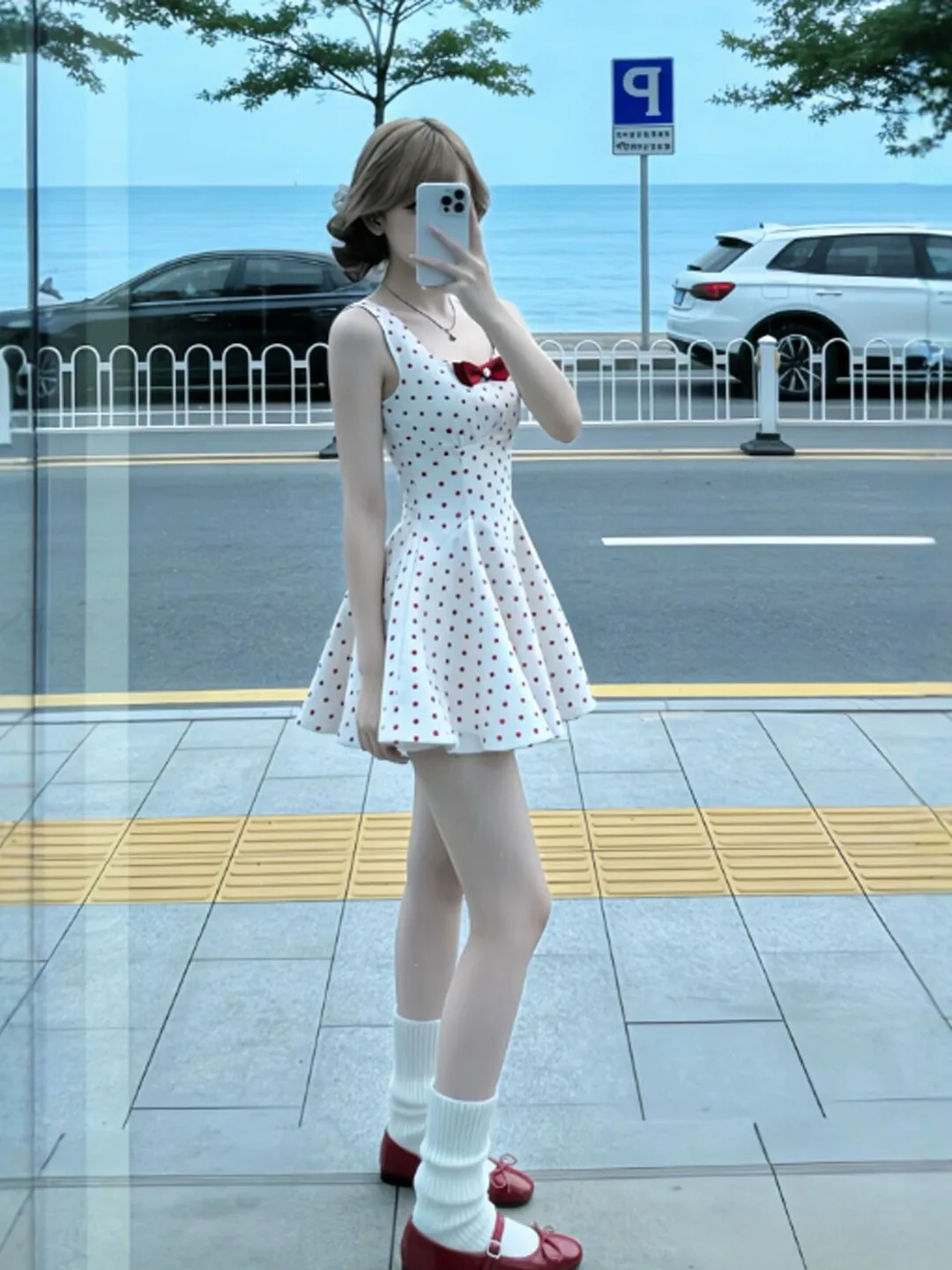 

Летнее платье в горошек с завышенной талией, без рукавов, пышное, женское, в нежном стиле, для города, церкви, свиданий, повседневное, туристическое