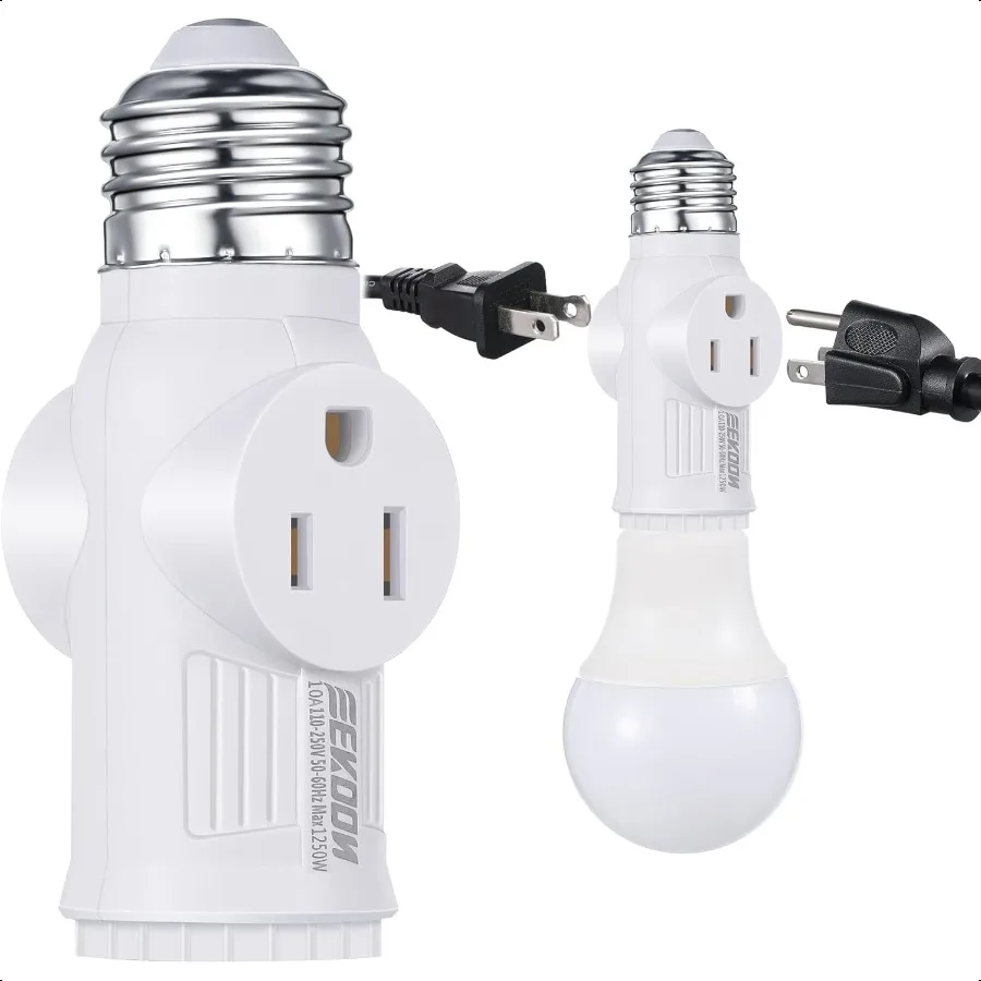 

4 шт. переходник с розеткой для цоколя E26, переходник с 3-контактным розеткой, винтовой розеткой для розетки лампы для Gara