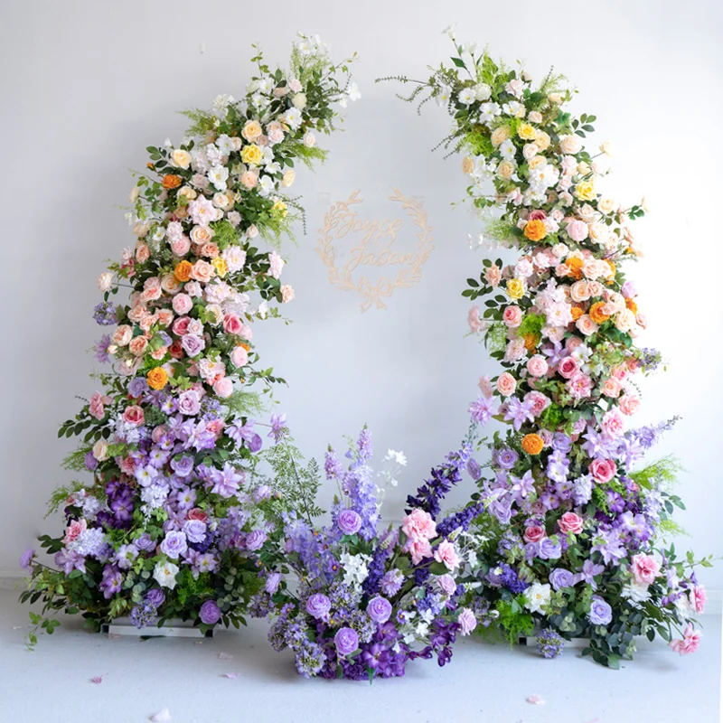 

Wedding Backdrop High Quality Purple Artificial Flower Arch Wed Arch For Wedding Decoration