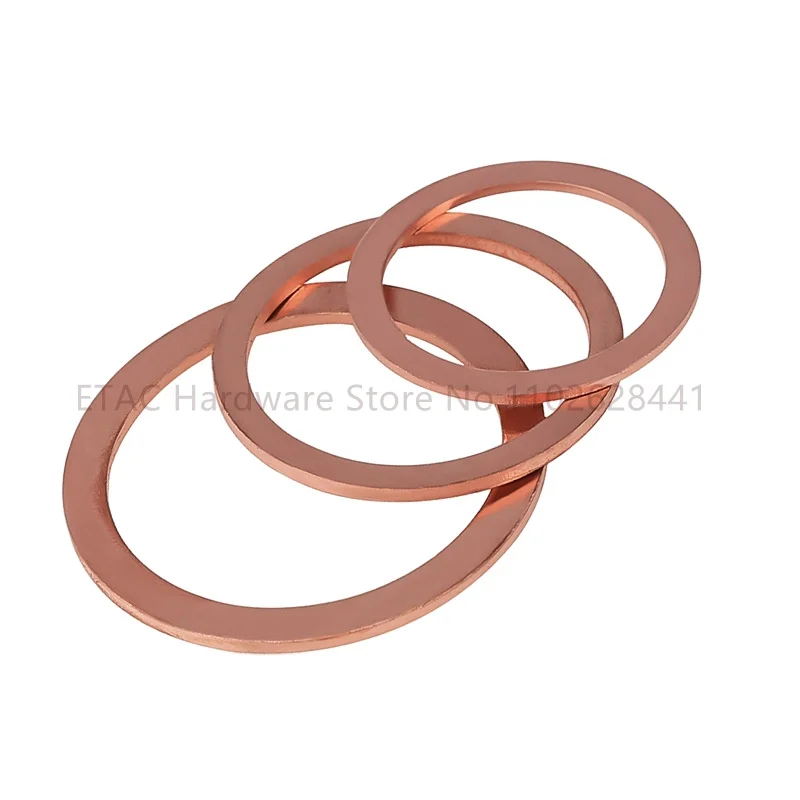 2/5/10/20/30/50/100Pcs Washer Copper Sealing Solid Gasket Washer Sump Plug Oil For Boat Crush Flat Seal Ring Tool