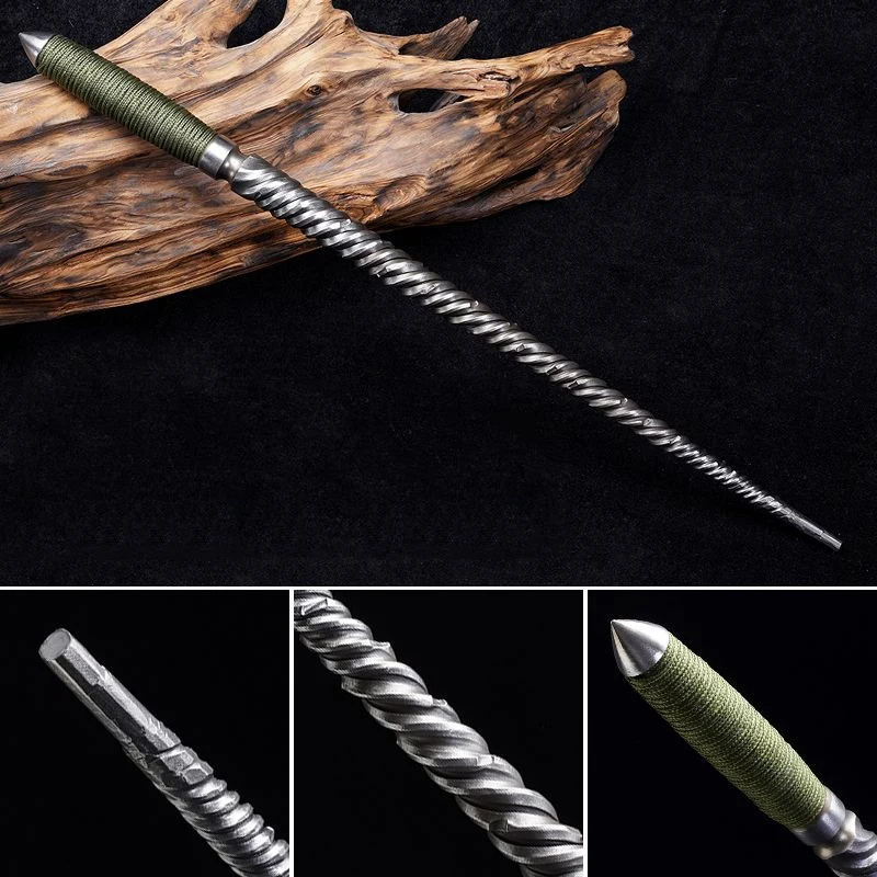 56cm Handmade Chinese Traditional Outdoor Martial Arts Stainless Steel Car Emergency Short Stick Tools