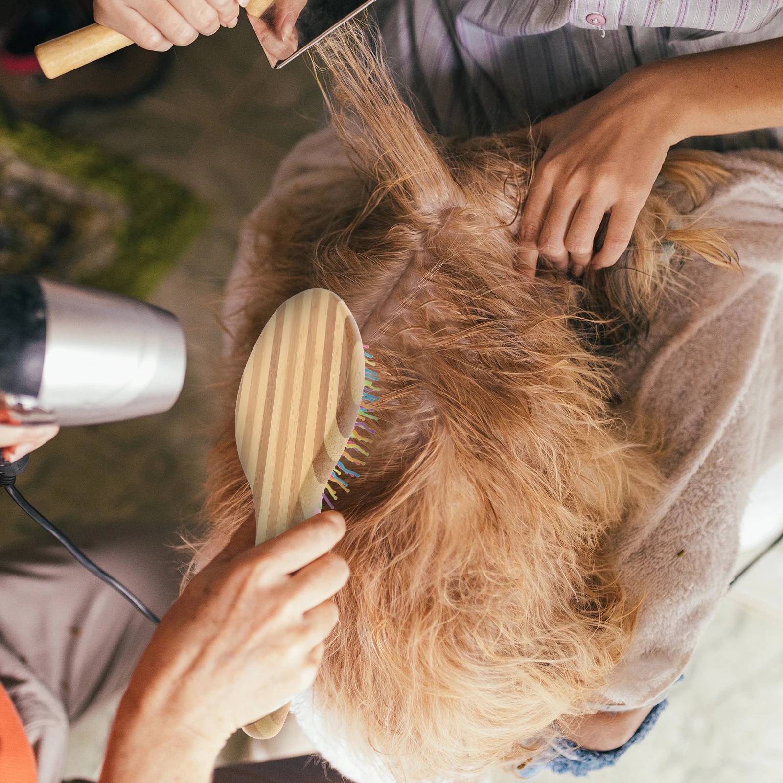 

Rainbow Pet Comb Colorful Bending Wave Pin Dog Grooming Tool For Puppy Hair Cleaning Detangling Durable Pet Grooming Tool