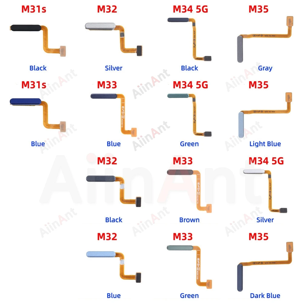 

Домашняя кнопка питания, сенсорный ID, сканер отпечатков пальцев, датчик отпечатков пальцев, гибкий кабель для Samsung Galaxy M31s M32 M33 M34 M35 4G 5G