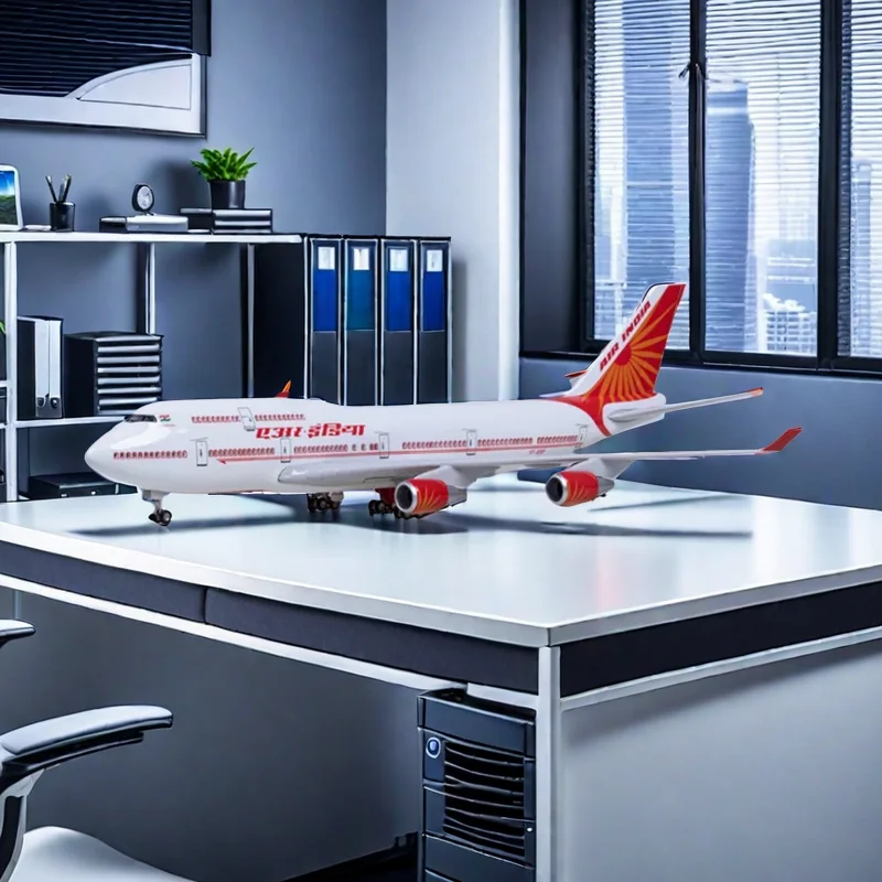 

47cm airplane model toys B747 AIR India Airways aircraft model with light and wheel 1/150 scale diecast resin alloy plane