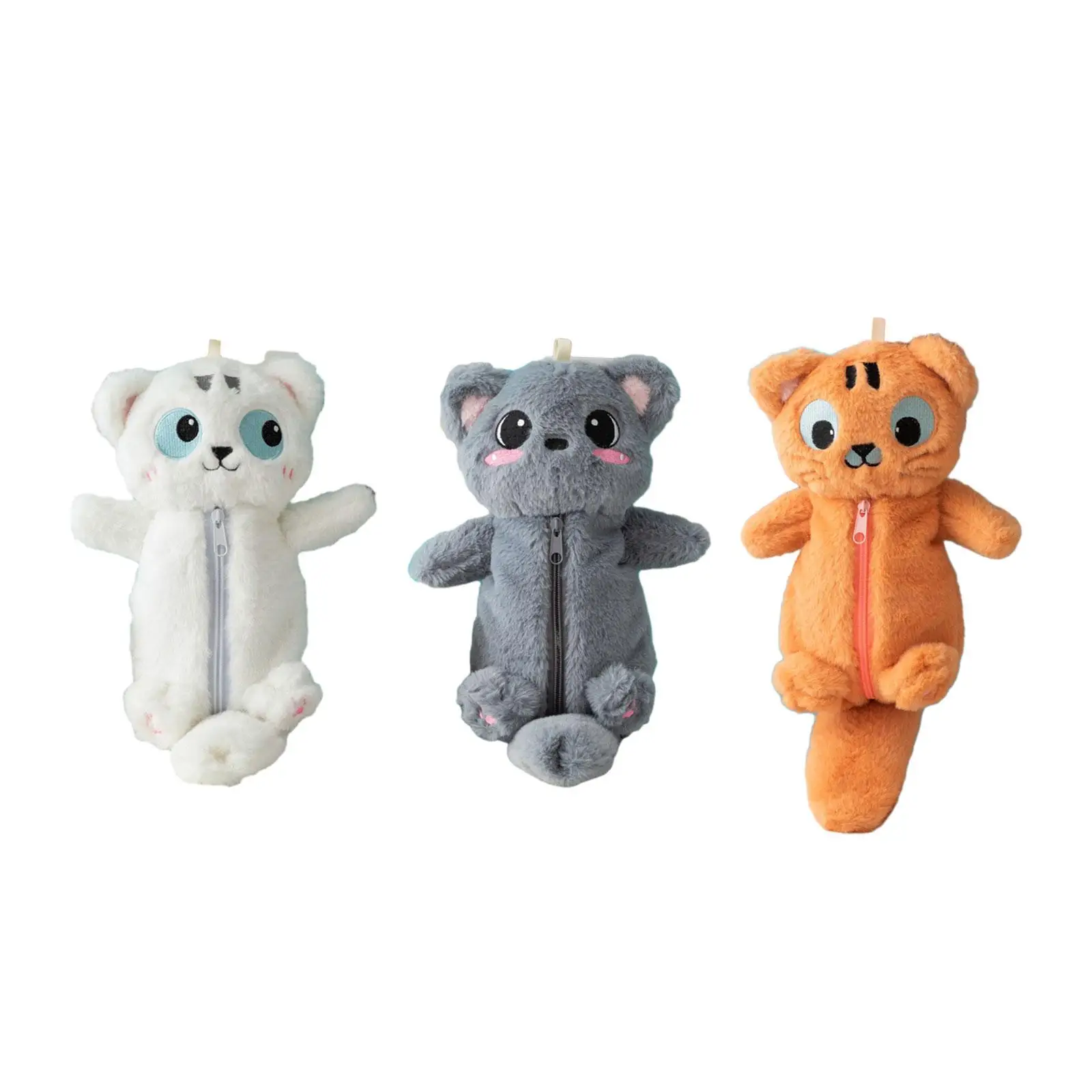 حقيبة أقلام رصاص على شكل حيوان من القطيفة، حقيبة مستحضرات تجميل مبتكرة متعددة الأغراض #2