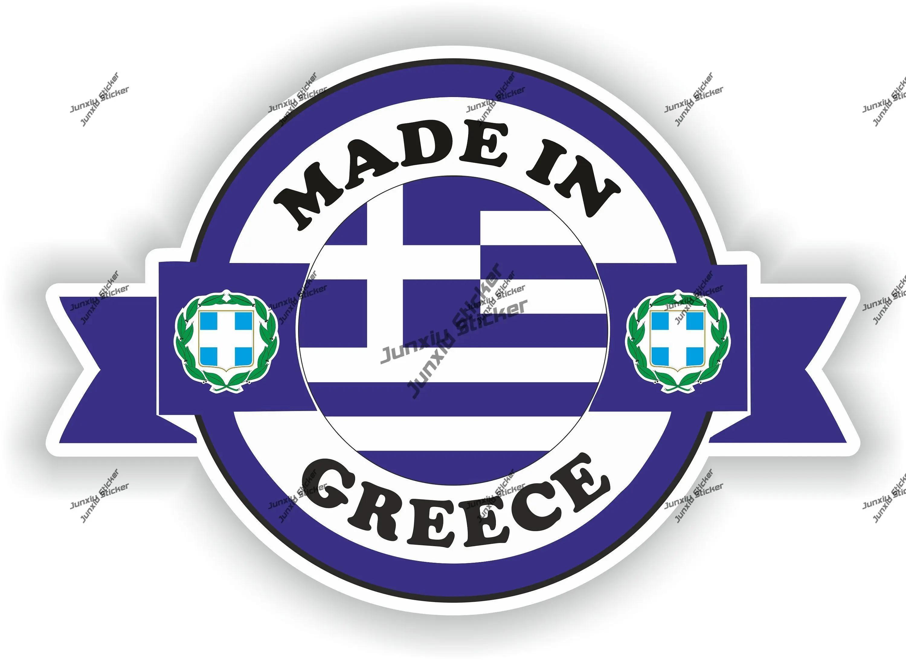 

Greece Decal Coat of Arms of Greece Made in Greece National Flag Seal Round Sticker Waterproof Anti Scratch Decal Accessories