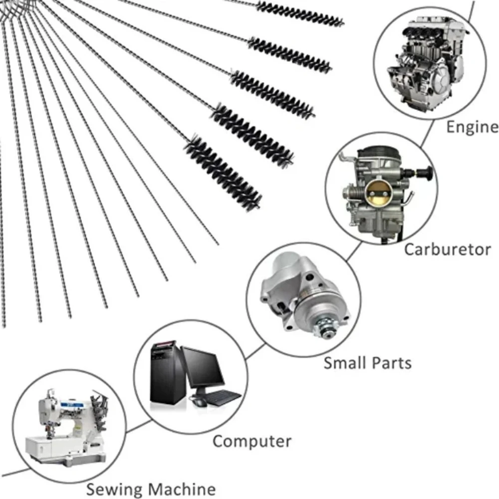 Carburetor Carbon Dirt Jet Remove Cleaning Needles Brushes Cleaner Tools for Automobile Motorcycle ATV Welder Carb Chainsaw