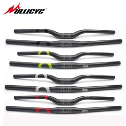 ULLICYC  3K Glossy Full Carbon Fiber MTB Bicycle Straight Flat/ Rise Handlebar Mountain Bike Handlebar 31.8*600-740mm