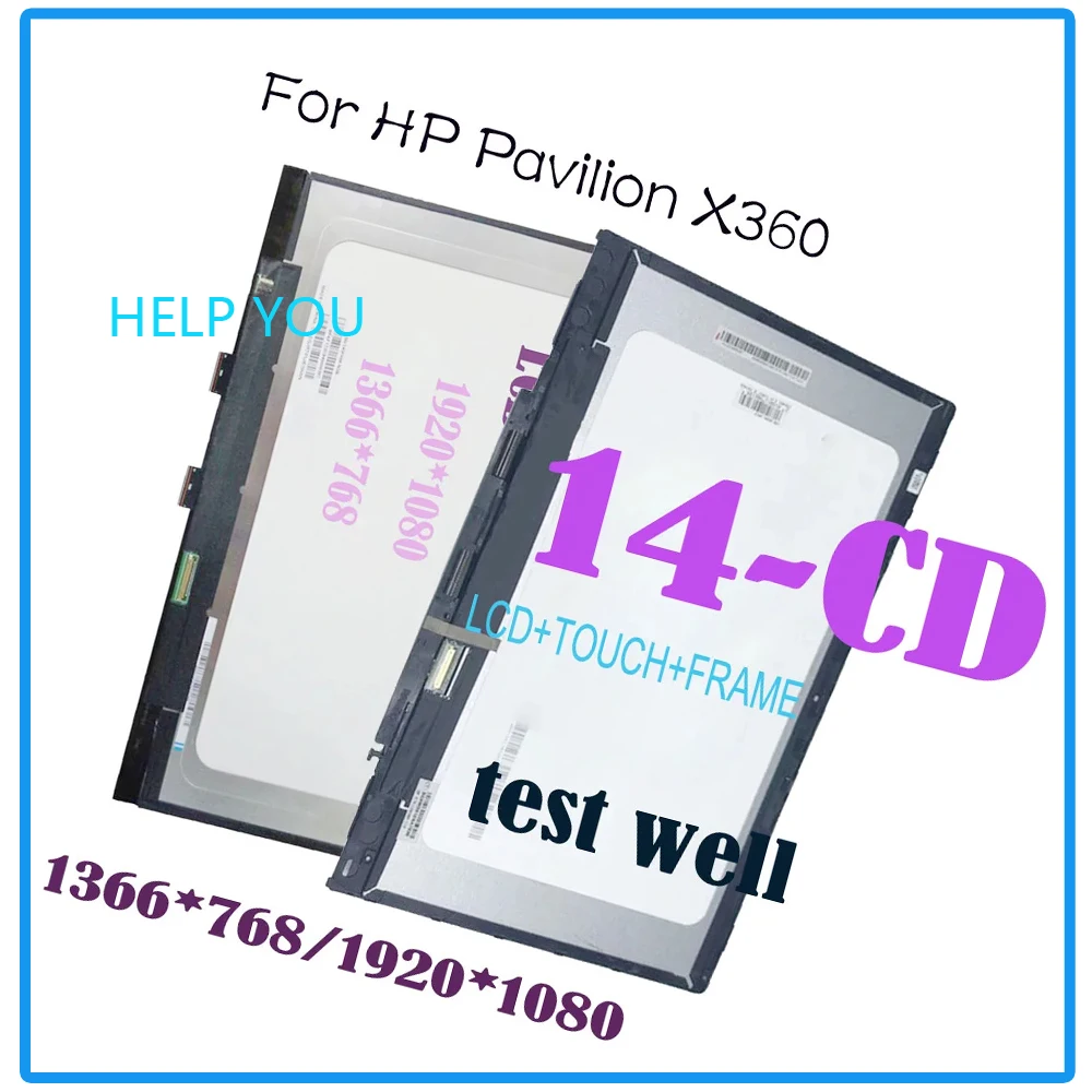 14 inch for HP Pavilion x360 14 CD 14-CD 14M-CD 14-DD 14M-CD0001DX L20553-001 LCD Display Touch Screen Assembly Bezel Replacemen