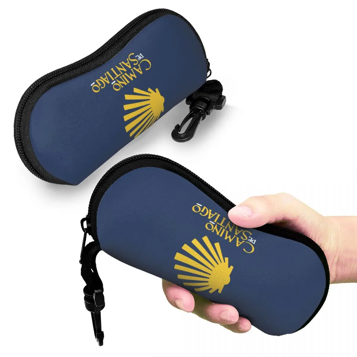 Custom Camino De Santiago De Compostela Shell Saint Shell Glasses Case Unisex Travel Eyeglasses Case Sunglasses Protector Box