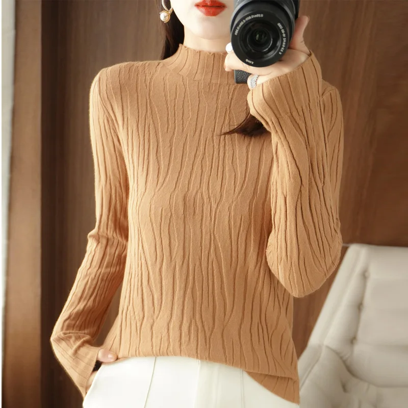 Autumn Winter Korean Fashion Solid Sweater Women Long Sleeve Tops 2023 Turtleneck Casual Slim Female Pullover Knitted Clothes