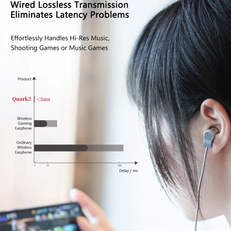 سماعة رأس Moondrop Quark2 داخل الأذن مع ميكروفون ، سماعة أذن من النوع C ، سماعات أذن للألعاب الرياضية ، USB C