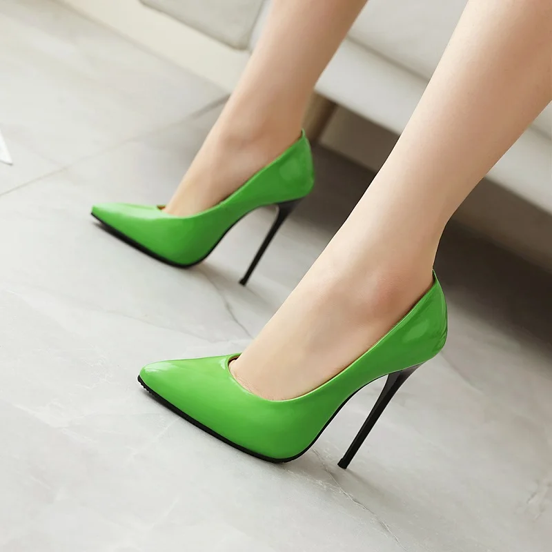 Elegant Thin High Heels Pumps Shoes White Green Red Yellow Black Women\'s Heeled Party Office Wedding Shoes Ladies Large Size 45