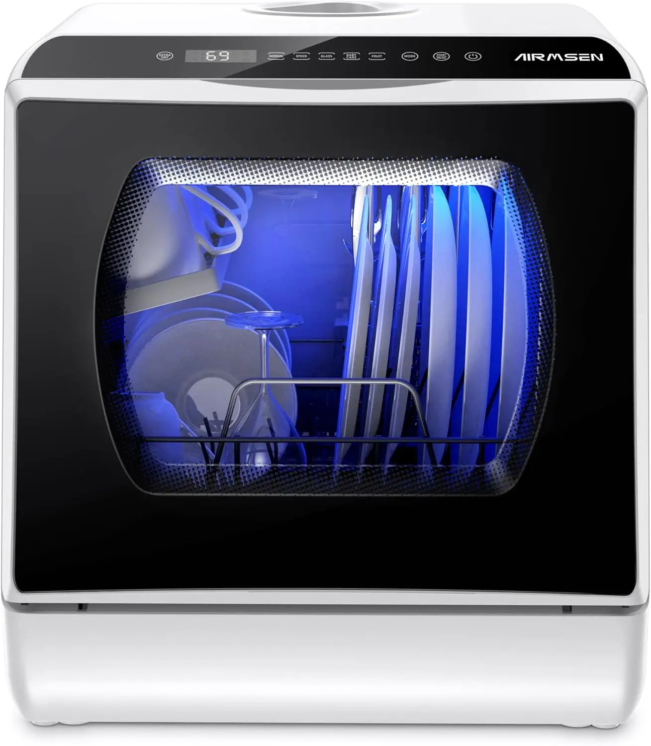 Dishwashers, 5 Washing Programs Mini Dishwashers with 5 L Built-in Water Tank and Double-layered