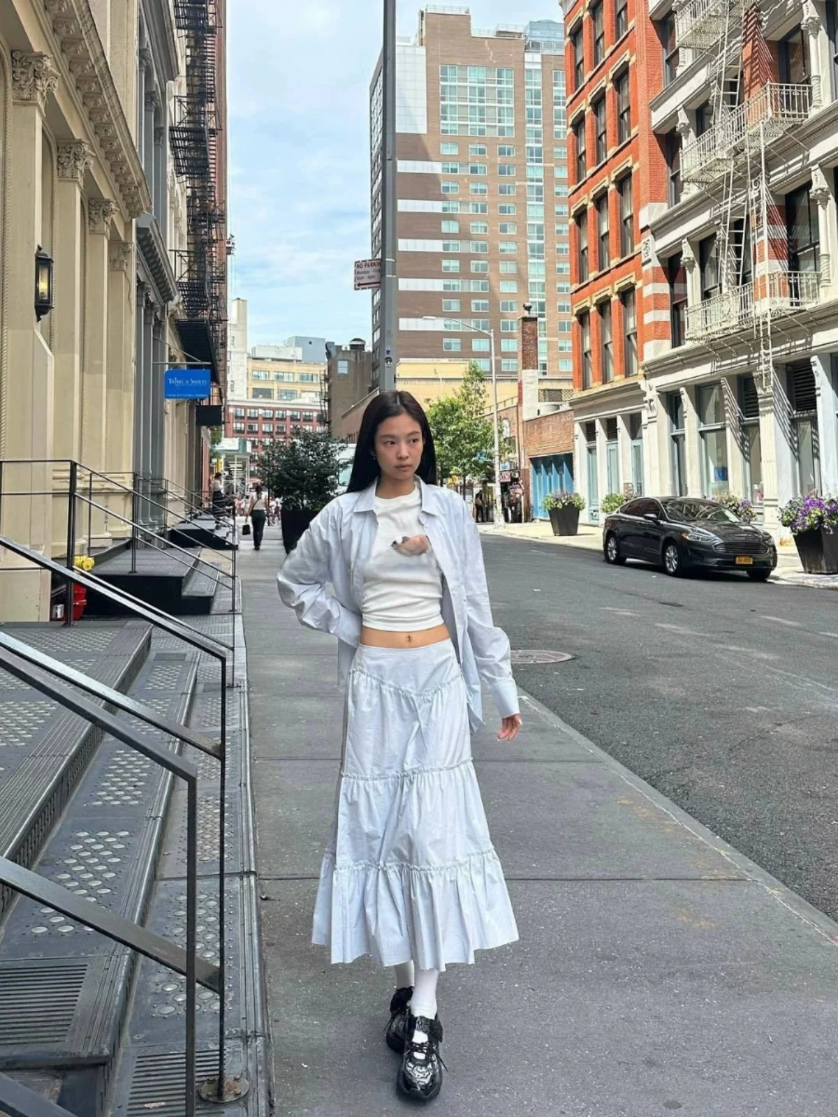 

GLOWNY Jennie 23 Новая рубашка на пуговицах с плиссированной юбкой, в деловом стиле, с длинным рукавом, воротником и стандартной длиной, на пуговицах