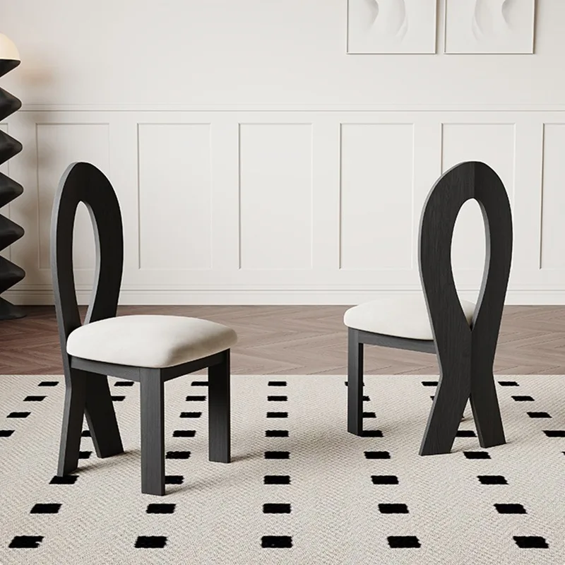 

Solid wood dining table and chairs French retro style living room high-end designer casual home modern simple backrest meal