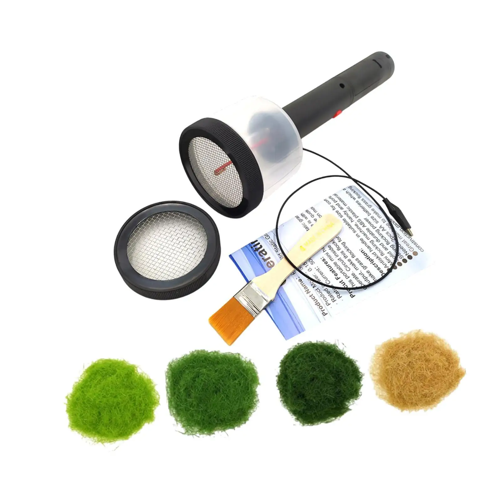 Static Grass Applicate Tool Kits Electrostatic Flocking Machine Hobby Craft DIY with 4 Bags Static Grass Static Grass Flocking