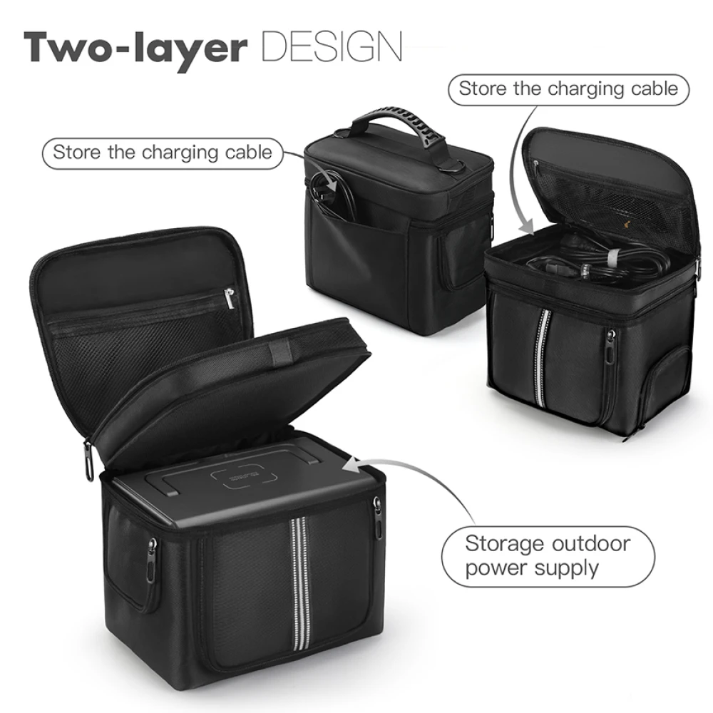 1 قطعة حقيبة سفر كبيرة واسعة حزام حقيبة التخزين لملحقات مولد الطاقة الشمسية BLUETTI EB3A