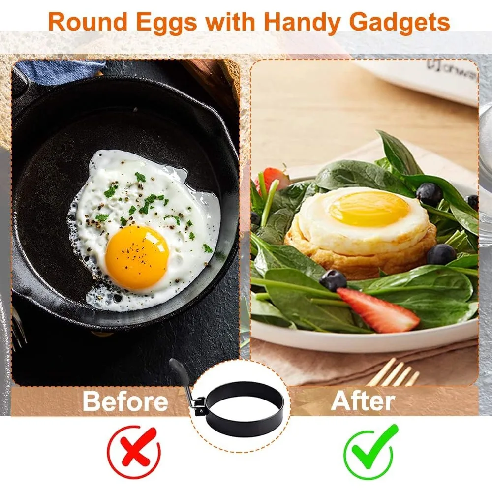 Anti-scald Egg Fried Ring Professional Stainless Steel Nonstick Round Pancake Mold Cooking Egg Mould Breakfast Sandwich Tools