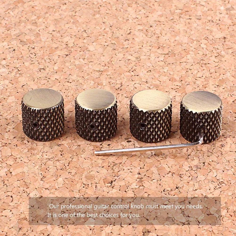 

4pcs Aluminum Alloy Guitar Control Knobs Metal Tone Volume Knobs For Electric Guitar Bass Replacement Accessory