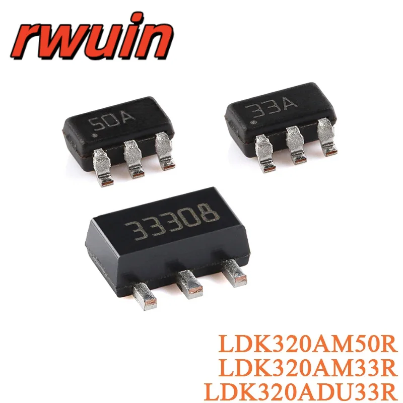 5Pcs LDK320AM50R LDK320AM33R LDK320ADU33R SOT-89 SOT-23-5 LDK320 200mA Low Quiescent Current and High PSRR Regulator Chip